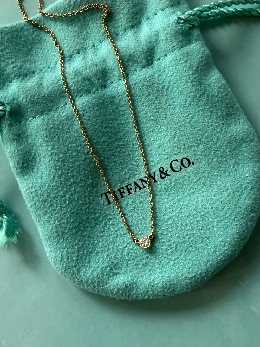 Tiffany & Co. Yard 18K Gold Diamond Necklace